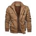 Hanxiulin fleece jacket plush jacket cuddly jacket men hoodie hooded sweater long warm loose slim warm cuddly winter coat outdoor buffer jacket c 6xl