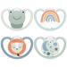 Nuk Space Day & Night Baby Casing |0-6 months |In the dark shining pacifiers with additional openings for sensitive skin |BPA-free silicone |Frosch & L we |4 pieces of 0-6m blue