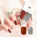 Nail Polish Set Quick Dry Nail Polish Long Lasting No Need Cure Nail Varnish 2 in 1 Red & Silvery Christmas New Year Nail Polish set DIY Nail Art Manicure at Home