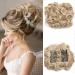 SEGO HAARDID DUT COMBS Hair Extensions hair knot braid ponytail hair tie updos waved sandy blonde to blonde 16p613