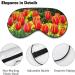 Beautiful Red Tulips Sleep Mask | Soft Light-Blocking Eye Cover for Women | Adjustable Flower Blindfold & Eyeshade - Buy Online on GoSupps.com