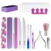 13 in 1 Nail File Set  Nail File and Buffer  Double Sided 100/180 Grit Nail Files  Mery Board  Cuticle Nippers  Cuticle Pusher  Cuticle Peeler  Cleaning Brush  Professional Manicure Tools(Purple)