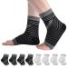 cheap4uk 8 Pairs Neuropathy Socks Plantar Fasciitis Foot Compression Socks Support for Men & Women Sports Injury Recovery Arch Support Anti-Slip Breathable Soothe Socks for Pain Relief M Black+White