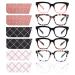 6 Pack Fashion Reading Glasses for Women Men Blue Light Blocking Oversized Square Readers with Spring Hinge 6 Pack Mix 1.25 x