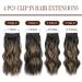 Fine Plus Long Curly Wavy Clip In Hair Extensions 20inch - Natural Black to Caramel Blonde - 4PCS Double Weft Full Head - Buy Online on GoSupps.com