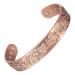 Copper Magnetic Bracelet for Women for Arthritis 99% Pure Copper Retro Style Flowers Adjustable Bracelet Copper Jewelry (2049)