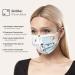 HARD 100 Piece Disposable Face Masks | Made in Germany | CE Certified | Triple Layer Filtration | Floral Design | Elastic Earloops | Adults | 17.5cm x 9.5cm - Buy Online on GoSupps.com