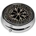 Magical Norse Runes Compass Metal Pill Box Portable 3-Compartment Travel Case | Stylish & Functional Design - Buy Online on GoSupps.com