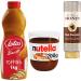 Delicious Dessert Sauces Bundle: Biscoff Biscuit Topping, La Sauce De Monin Dark Chocolate, Nutella (1kg, 500ml, 200g) with Recipe Cards - Buy Online on GoSupps.com
