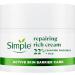 Simple Repairing Rich Face Cream facial moisturiser with 22% ceramide boosters organic cica and provitamin B5 for a stronger skin barrier repairs and replenishes very dry sensitive skin 50 ml