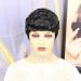 Rofa Short Wavy Synthetic Hair Wig with Bangs - Pixie Cut Curly Wig for Black & White Women (1B) - Buy Online on GoSupps.com