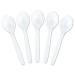 Plasticpro Disposable White Plastic Soup Spoons Heavyweight Utensils Pack of 50 Count 50 Soup Spoons