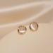 Vintage Gold Cat Eye Stone Circle Stud Earrings | Dainty Chalcedony Bridal Jewelry for Women & Teen Girls - Buy Online on GoSupps.com
