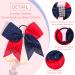 6PCS Large Rhinestone Cheer Hair Bows - Navy/Red | Handmade for Cheerleading Teens and College Sports - Buy Online on GoSupps.com