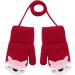 Cute Fox Knitting Short Gloves for Toddler Kids | Winter Thermal Plush Lining | 1-3 Yrs | Red - Buy Online on GoSupps.com