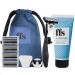 FFS Beauty Unisex Razor Gift Set | Premium Razor Handle 4 x 5-Blade Refill Cartridges with Precision Trimmer | 100ml Shave Gel Shower Holder Travel Pouch & Clamshell Protector Fir