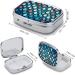 Decorative 2 Compartment Pill Box - Water Drops Dots Print Portable Medicine Organizer for Pocket & Purse | International Shipping - Buy Online on GoSupps.com