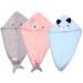 Minkissy hair towel wrap turban with button 3pcs microfiber hair dry towels fast dry hair towel wrap cartoon dry hair cap for women girls