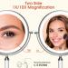 Rechargeable 8 inch Lighted Makeup Mirror with 10X Magnification - 2-Sided Vanity Mirror with Dimmable LED Lights - 360 Degree Adjustable Silver Finish - Buy Online on GoSupps.com