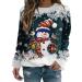 Women's Christmas Sweatshirts Cute Snowman Penguin Print O-Neck Raglan Top Shirt Pullover Comfy Warm Xmas Jumper Winter Long Sleeve Tops Loose Tunic Top Sweaters Z35-ag XXL