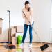 Upright Broom and Dustpan Set with Long Handle | Grey and Orange Cleaning Supplies for Home, Office, Kitchen | Pet Hair and Wood Floor Sweeping Combo - Buy Online on GoSupps.com