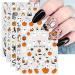 JMEOWIO 9 Sheets Halloween Nail Art Stickers Decals Self-Adhesive Cute Ghost Flower Star Nail Supplies Nail Art Design Decoration Accessories