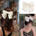 2PCS Big Bow Hair Clips for Women - Black Light Purple Ribbon French Hair Barrettes - Buy Online on GoSupps.com