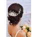 JUSTUSNX Bride Wedding Hair Pieces Pearl Hair Vines Silver Crystal Headpiece Flower Headband for Women and Girls Hair Styling Accessories