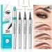 TiLLOw Blapee Eyebrow Pencil Atikisoi Eyebrow Pencil Eyebrow Pencil 4-Tip Microblade Brow Pen Long-Lasting Waterproof Natural Eyebrow Pen(2PCS) (Black) - Buy Online on GoSupps.com
