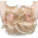Large Wavy Updo Messy Bun Hair Extension with Elastic Band - 80G Synthetic Chignon Ponytail Hairpiece for Women in Dark Blonde & Bleach Blonde - Buy Online on GoSupps.com