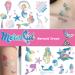 Ooopsi Mermaid Party Supplies Temporary Tattoos for Kids - 7 Large Sheet  100+ Glitter Styles  Mermaid Party Favors and Birthday Decorations for Children Girls