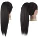FESHFEN Dark Brown Straight Ponytail Extension 16 inch - Clip in Wrap Around Synthetic Hairpiece for Women and Girls - Buy Online on GoSupps.com