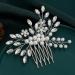 Brinie Bride Silver Crystal Wedding Hair Comb - Bridal Side Comb with Pearls | Flower Girl Hair Accessories - Buy Online on GoSupps.com