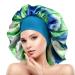 Silk Bonnet Satin Bonnet Elastic Wide Band Hair Bonnet for Sleeping Hair Bonnets for Women Curly Hair Jumbo Bonnet for All Long Hair (Large  Green) Small-Large Green