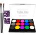 Xpassion Body Painting Face Paint Kit 15 Color Water Based Paints Professional Palette Washable with Brush for Kids Art Show Halloween Party Colsplay Makeup Body Festive