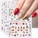 JMEOWIO 12 Sheets Christmas Nail Art Stickers Decals Self-Adhesive Snowflake Xmas Winter Holiday Deer Nail Supplies Nail Art Design Decoration Accessories