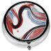 Marble Mixed Brown Round Pill Box - 3 Compartment Portable Travel Medicine Organizer | Decorative Pocket Purse Vitamin Holder - Buy Online on GoSupps.com