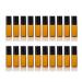 ELFENSTALL- 20PCS 5ml Amber Glass Roller Bottles Roll On Bottle Container with Metal Ball for Essential Oil Aromatherapy Perfumes and Lip Balms - 3ML Dropper Included