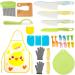 Abizarch 25Pcs Kids Cooking Set Safe Kids Kitchen Cutter Set Montessori Kitchen Tools with Cutters Potato Chipper Peeler Oversleeves Bear Sandwich Mould Chopping Bboard Gloves Apron Fruits Forks for C Picture money - Buy Online on GoSupps.com
