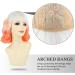 Yamel Wavy Bob Wig with Bangs - Shoulder Length Short Curly Ombre Synthetic Hair Wig in Bright Orange for Women - Buy Online on GoSupps.com