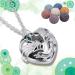 INFUSEU Lava Stone Aromatherapy Diffuser Necklace - Silver Phoenix Pendant with 30" Rolo Chain - Buy Online on GoSupps.com