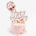 iZoeL Rose Gold Happy Birthday Cake Topper & Confetti Balloons - Perfect Decoration for Girls & Women Celebrations - Buy Online on GoSupps.com