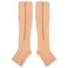 Faruta toe socks knee-high support stockings sport leg sleeves with zipper for walking running varicose veins relief of varicose veins/XL (color: skin color size: l/xl) L-XL color of the skin