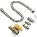 EvertechPRO 1212MMKIT 22” Flexible Natural Gas Hose Kit with 1/2" Male Flare x 1/2" Male Pipe 1/2" Male Flare x 3/8" Male Pipe 1/2" Male Flare x 3/8" Female Pipe Propane Hose Heater Hose Connectors
