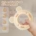 Natural Wooden Biting Ring & Tiger Silicone Toy | BPA-Free Baby Gift | Sustainable Wooden Toys for Infants - Buy Online on GoSupps.com