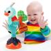 2 in 1 Baby Rattles Toys High Chair Toys with Suction Cups - Suction Toys for Baby Table Tray Bath Travel Toys, Shake Grab Spin Turn Baby Toys 6 to 12 Months as Baby Birthday Gift