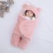 TYXHXTF Baby Hooded Swaddle Sleeping Bag | Newborn Plush Wrap Blanket for Boys and Girls | Fleece Receiving Blanket for 0-3 Months | Baby Clothes - Buy Online on GoSupps.com