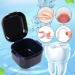 Prosthesis Box for Dentures & Braces | Portable Storage with Filter & Finger Toothbrush - Buy Online on GoSupps.com