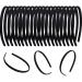 Nenjindz Black Satin Headbands Thin Plastic Headband for Girls Women DIY Plain Head Bands 1 cm(width) Fabric Non Slip Hairbands (20PCS) pure black