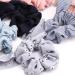 18 PCS Bow Scrunchies Hair Accessories - Chiffon Satin Silk with Bow Scarf - Solid Stripe Flower Colors - Ponytail Holder with Rabbit Bunny Ear BowKnot - Buy Online on GoSupps.com